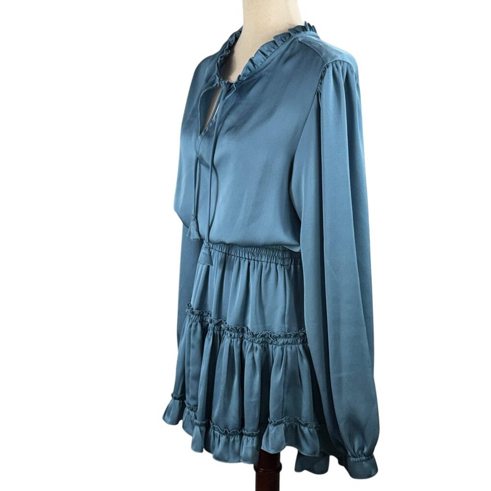 MISA Los Angeles Lorena Mini Dress Blue Gray Small - Picture 2 of 9